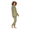 Gold Houndstooth Print Women's Pajamas-grizzshop