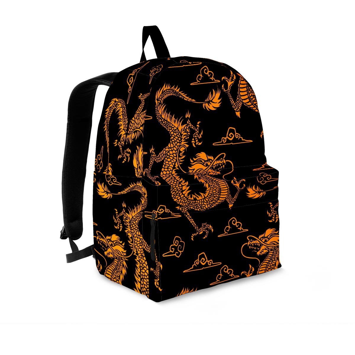 Gold Janpanese Dragon Print Backpack-grizzshop