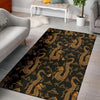 Gold Janpanese Dragon Print Floor Mat-grizzshop