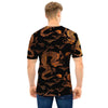 Gold Janpanese Dragon Print Men T Shirt-grizzshop