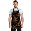 Gold Janpanese Dragon Print Men's Apron-grizzshop