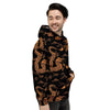 Gold Janpanese Dragon Print Men's Hoodie-grizzshop