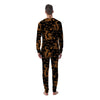 Gold Janpanese Dragon Print Men's Pajamas-grizzshop