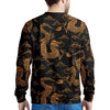 Gold Janpanese Dragon Print Men's Sweatshirt-grizzshop