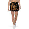 Gold Janpanese Dragon Print Mini Skirt-grizzshop