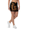 Gold Janpanese Dragon Print Mini Skirt-grizzshop