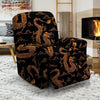 Gold Janpanese Dragon Print Recliner Cover-grizzshop