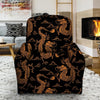 Gold Janpanese Dragon Print Recliner Cover-grizzshop