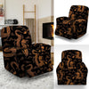 Gold Janpanese Dragon Print Recliner Cover-grizzshop