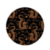 Gold Janpanese Dragon Print Round Rug-grizzshop