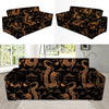 Gold Janpanese Dragon Print Sofa Cover-grizzshop