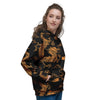 Gold Janpanese Dragon Print Women's Hoodie-grizzshop