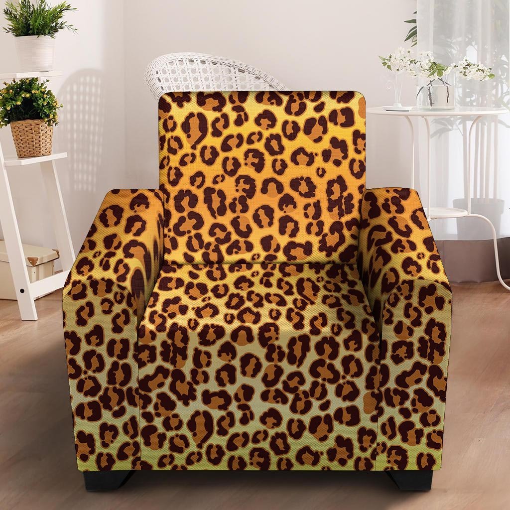 Gold Leopard Armchair Cover-grizzshop