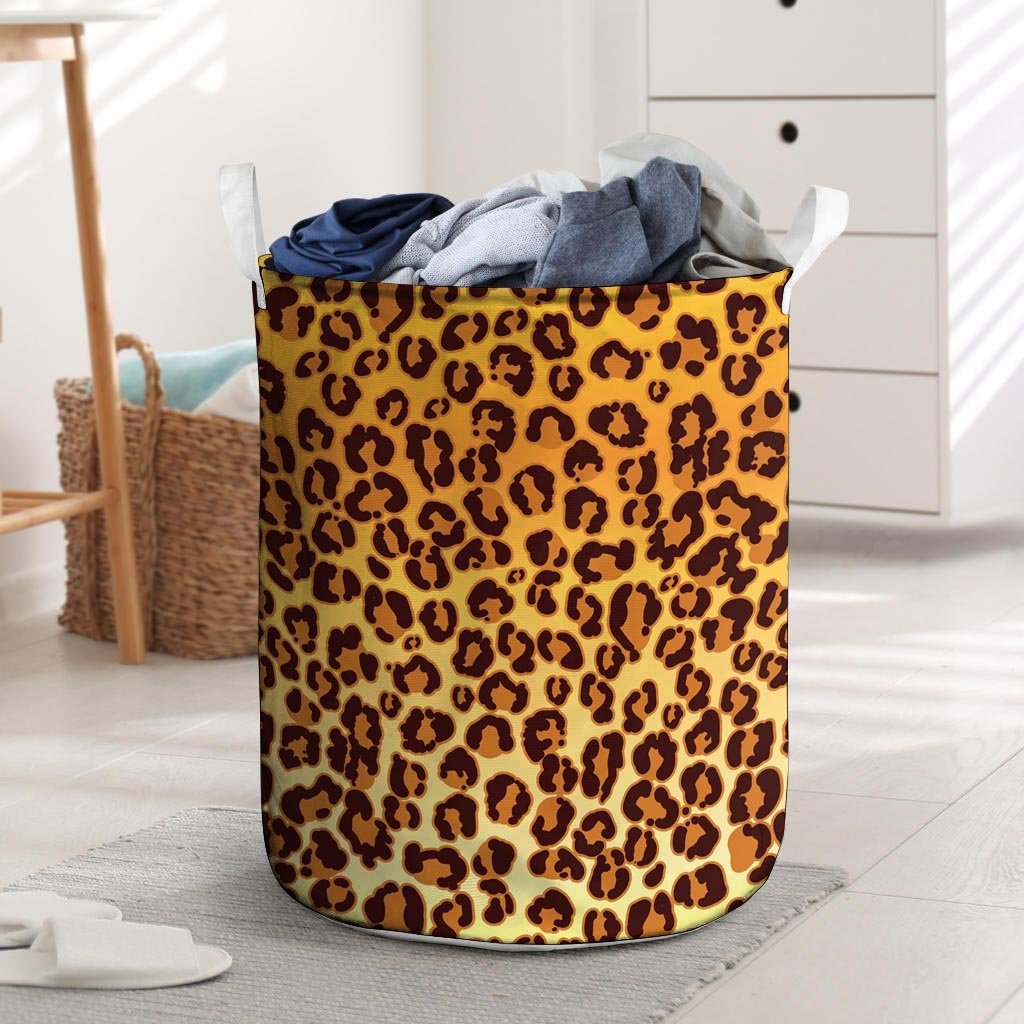 Gold Leopard Laundry Basket-grizzshop