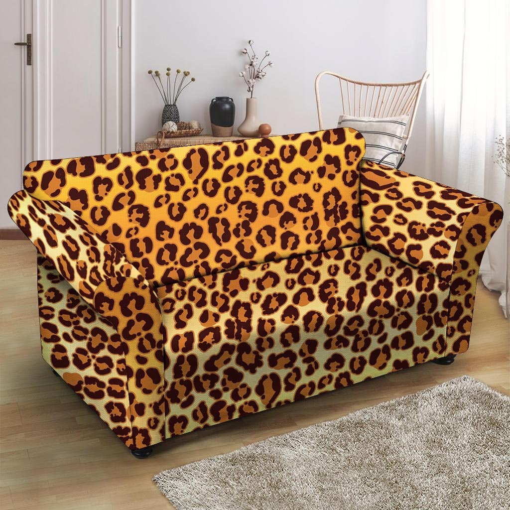 Gold Leopard Loveseat Cover-grizzshop