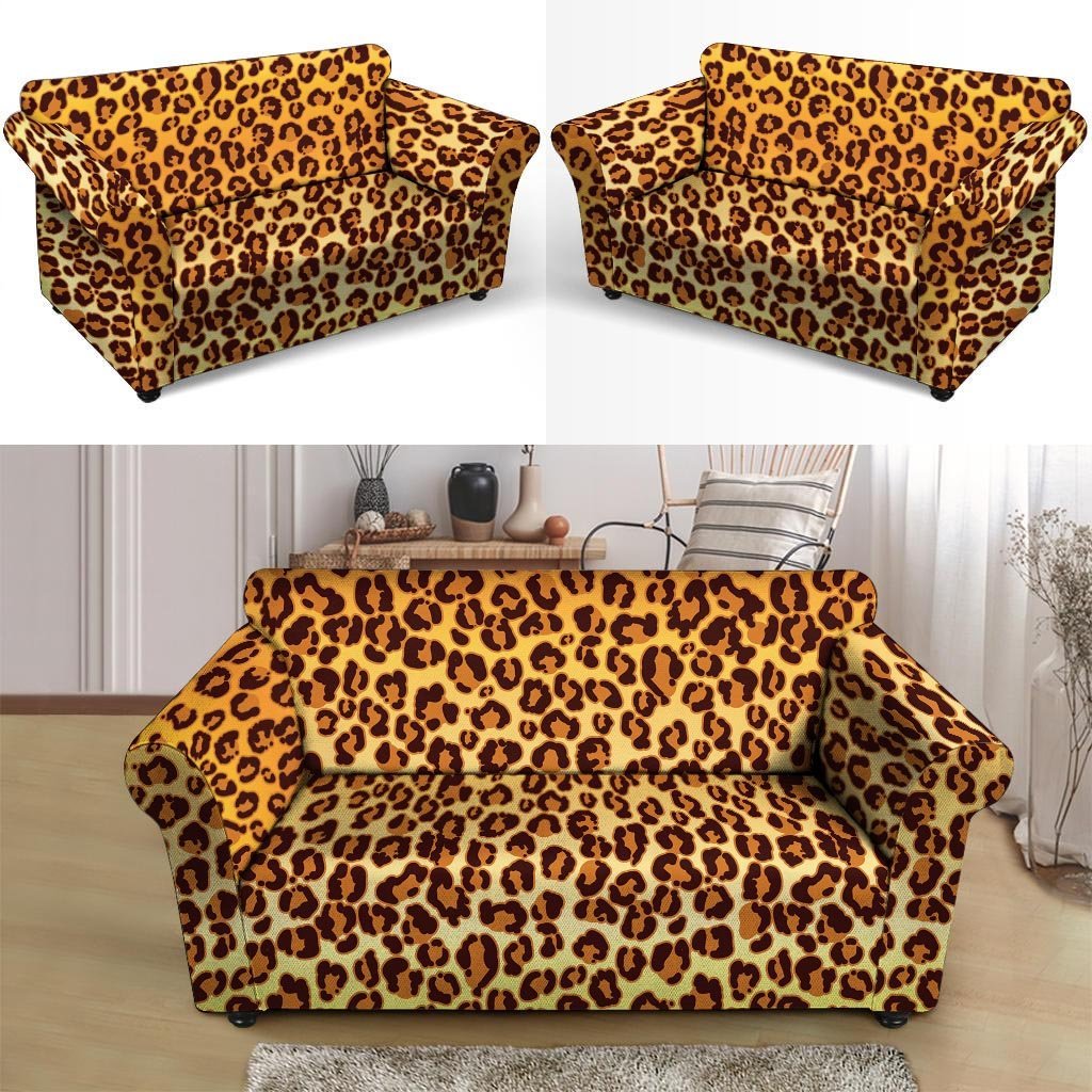 Gold Leopard Loveseat Cover-grizzshop