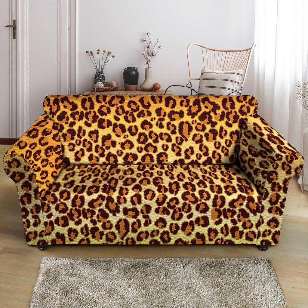 Gold Leopard Loveseat Cover-grizzshop