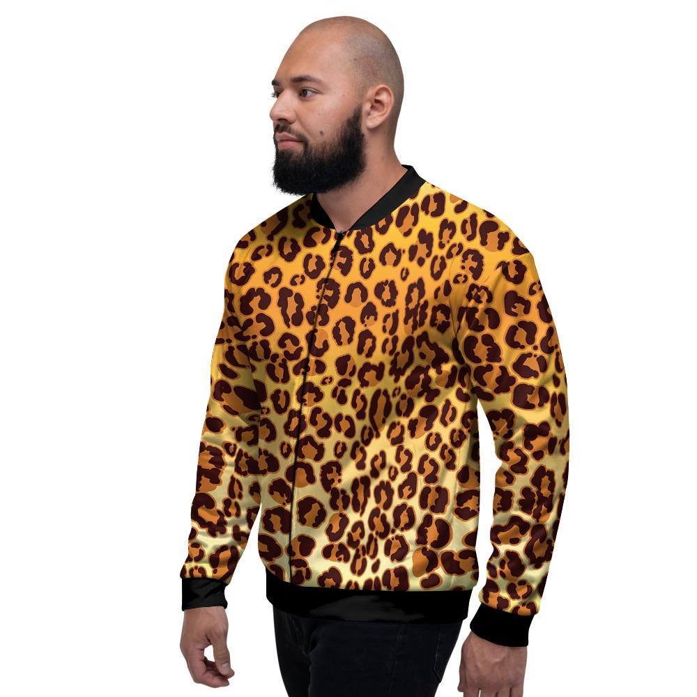 Gold Leopard Men's Bomber Jacket-grizzshop