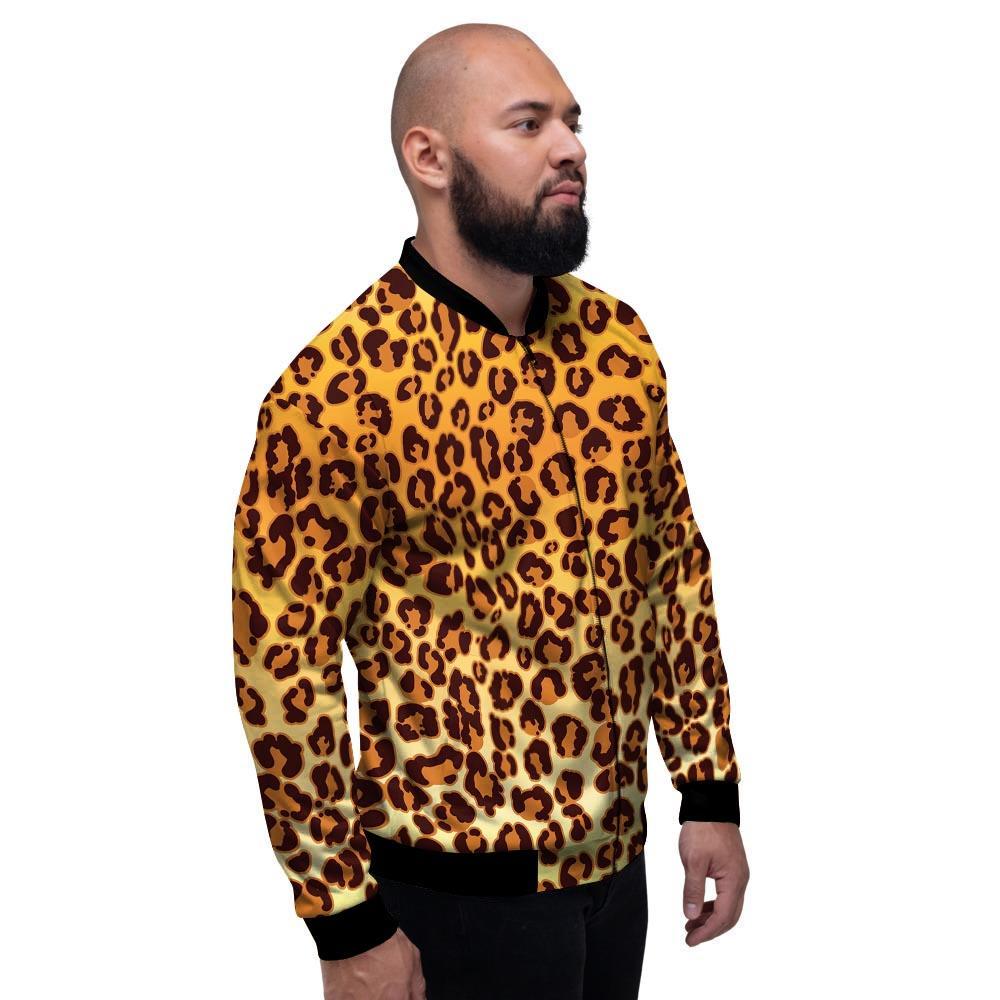 Gold Leopard Men's Bomber Jacket-grizzshop