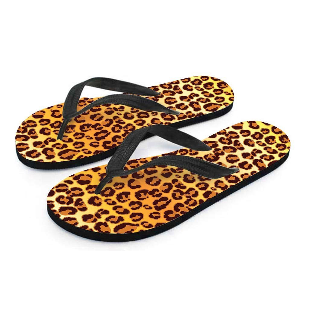 Gold Leopard Men's Flip Flops-grizzshop