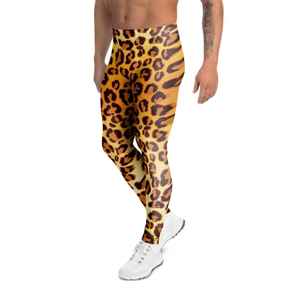 Gold Leopard Men's Leggings-grizzshop