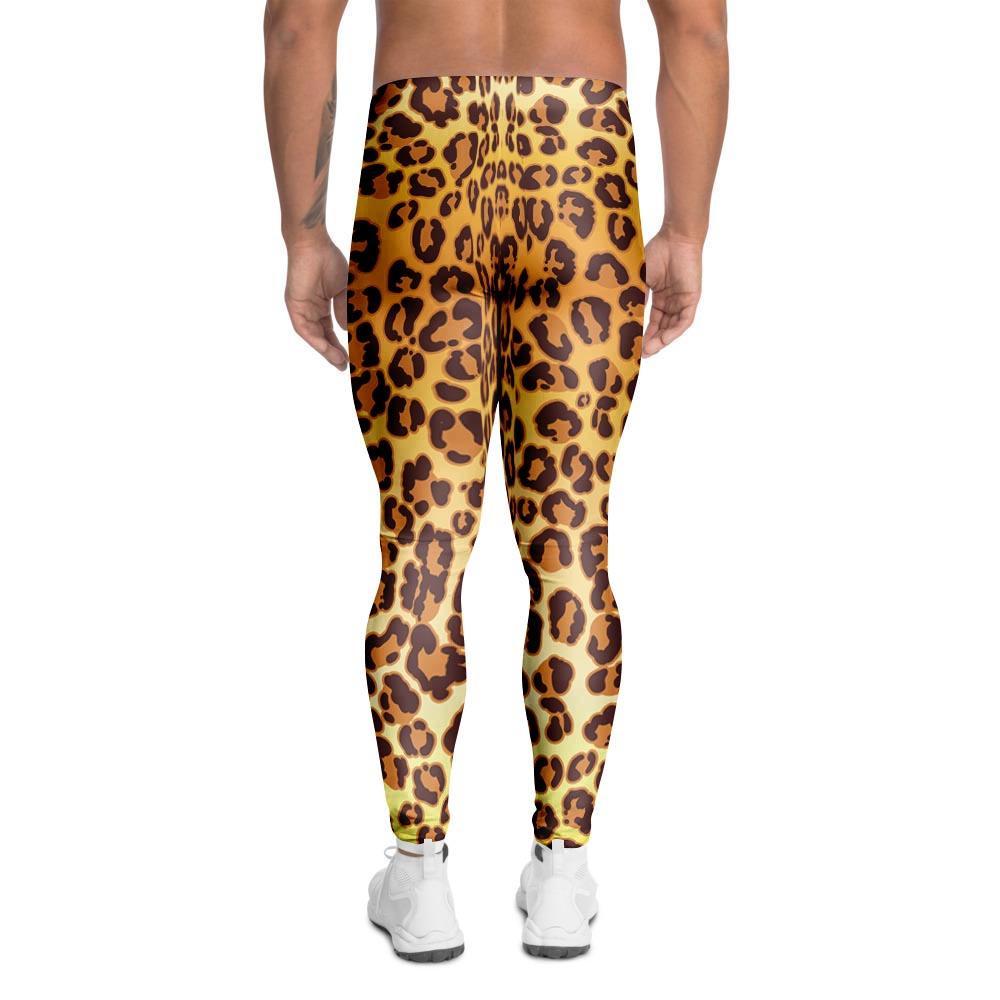 Gold Leopard Men's Leggings-grizzshop