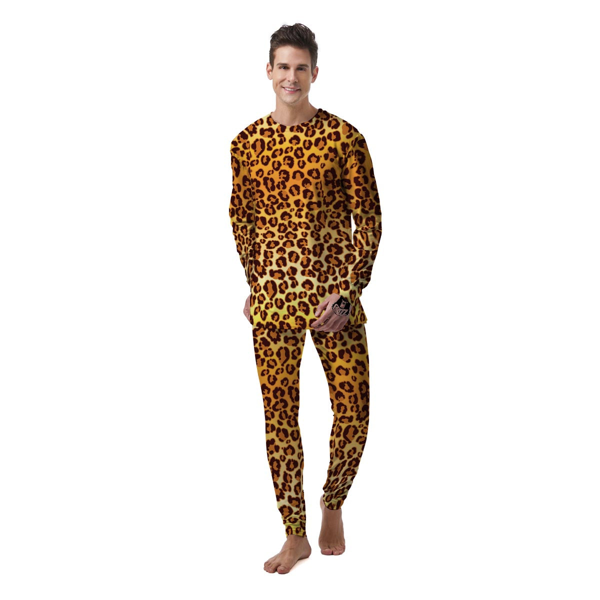 Gold Leopard Men's Pajamas-grizzshop