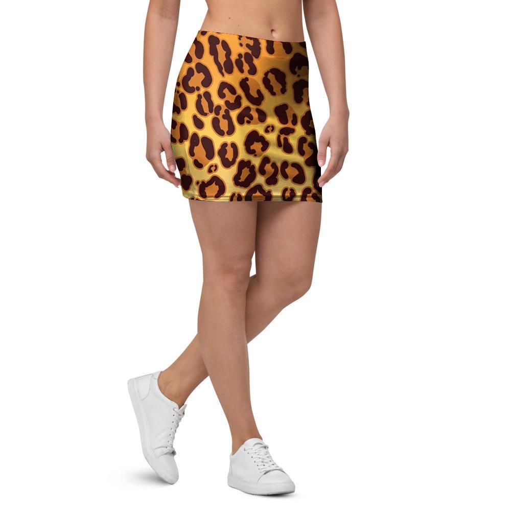 Gold Leopard Mini Skirt-grizzshop