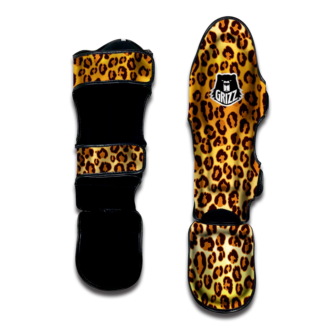 Gold Leopard Muay Thai Shin Guard-grizzshop