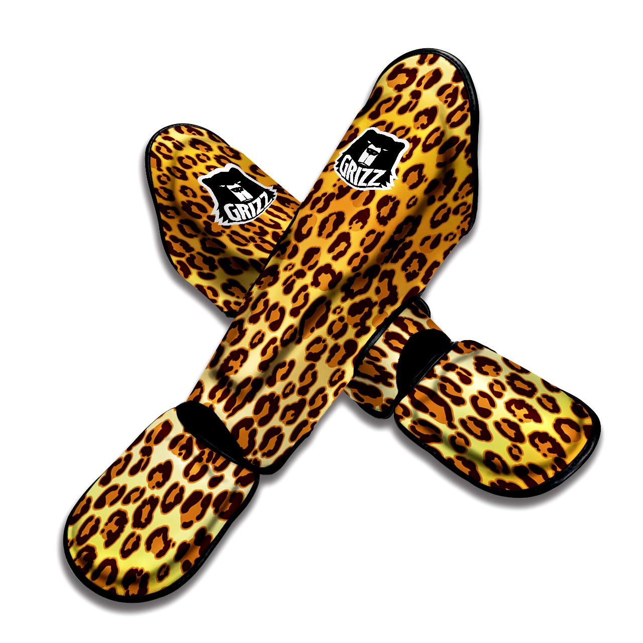 Gold Leopard Muay Thai Shin Guard-grizzshop