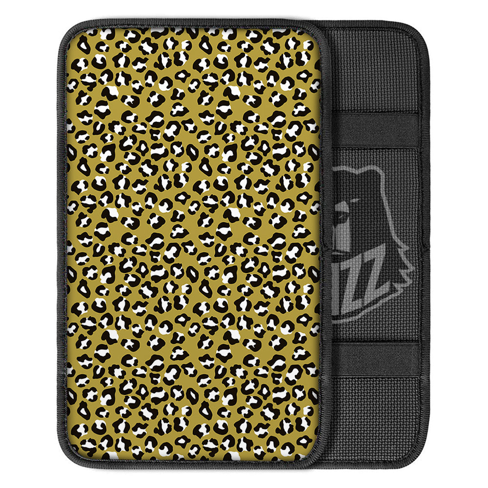 Gold Leopard Print Pattern Car Center Console Cover-grizzshop
