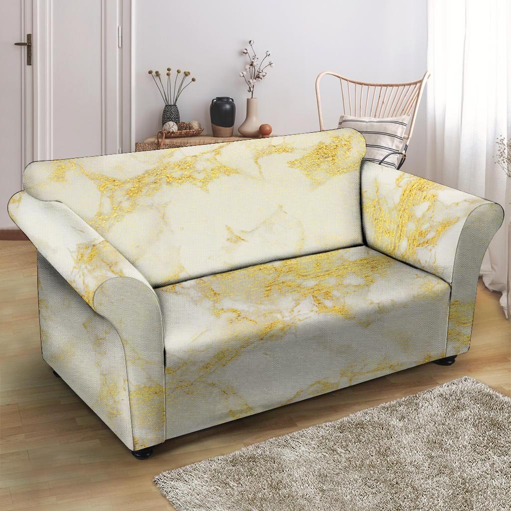 Gold Marble Loveseat Cover-grizzshop