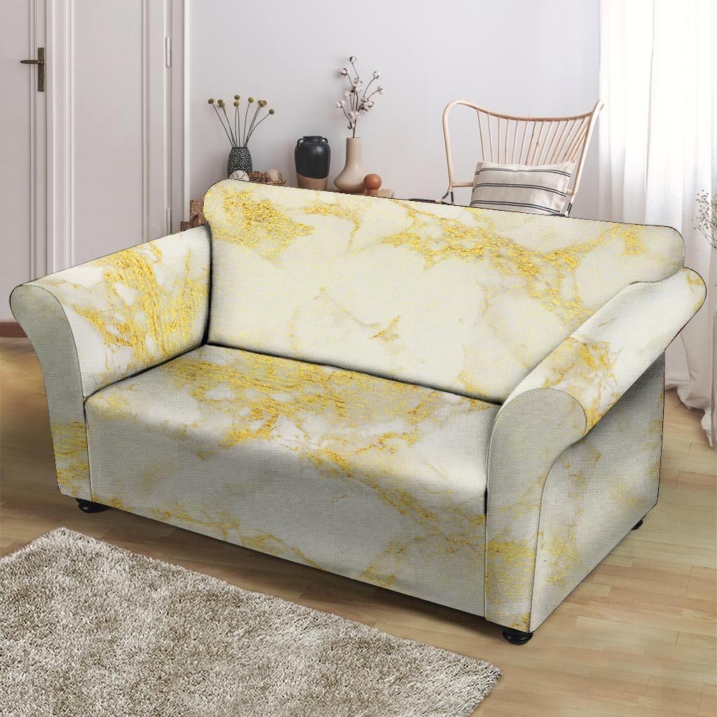 Gold Marble Loveseat Cover-grizzshop