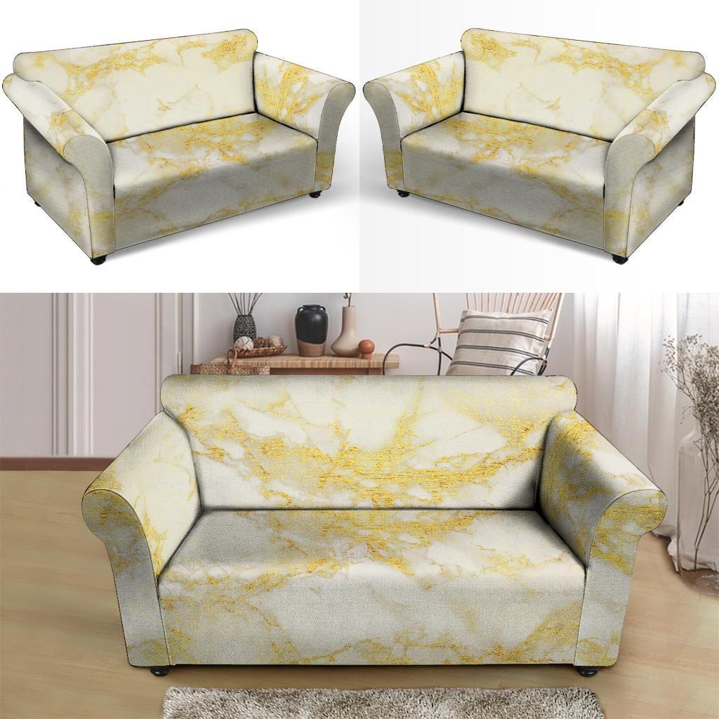 Gold Marble Loveseat Cover-grizzshop