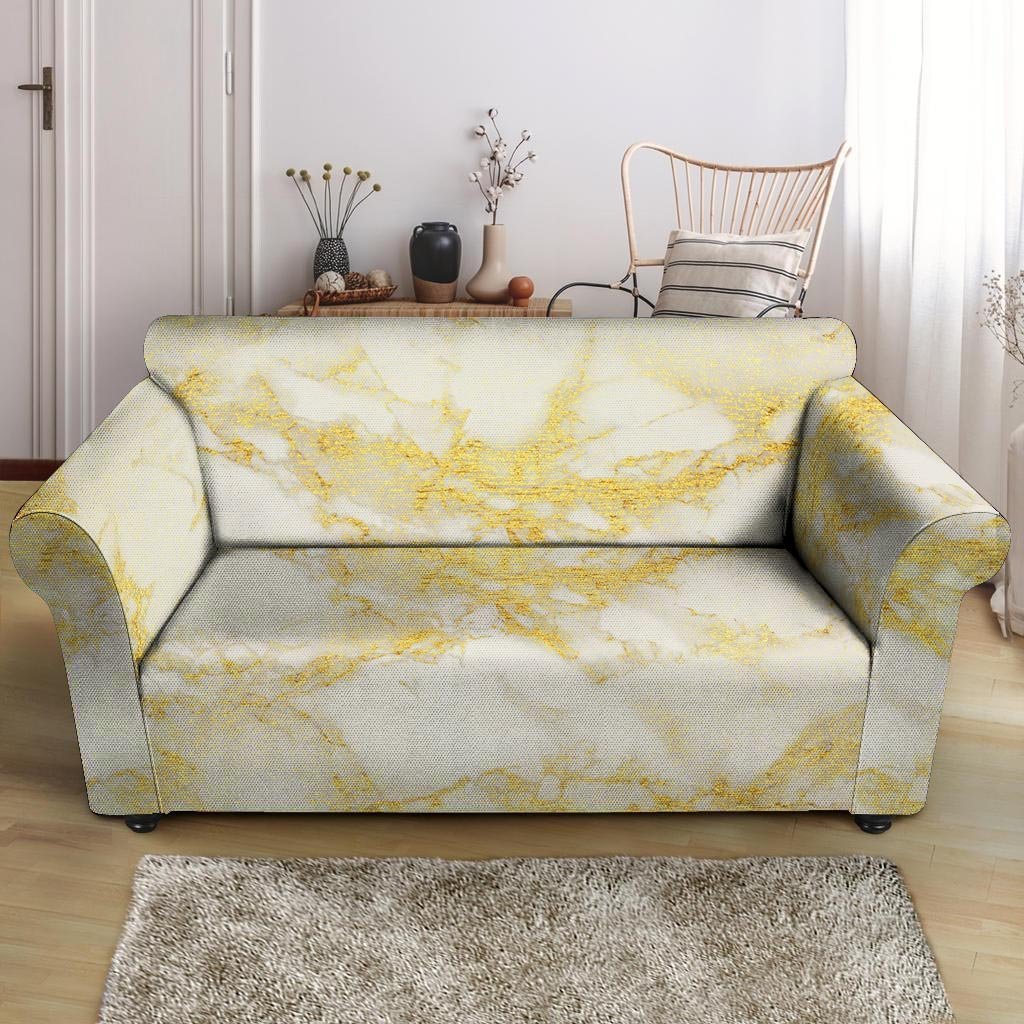 Gold Marble Loveseat Cover-grizzshop