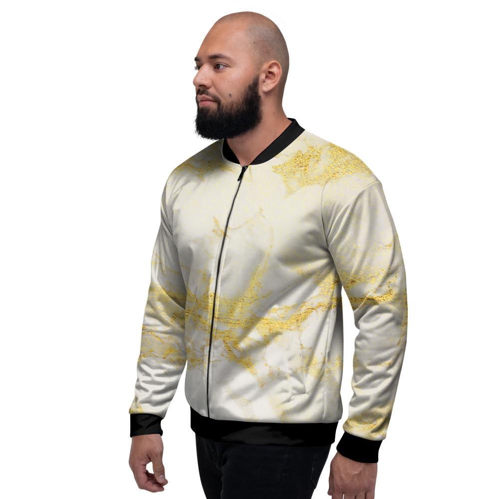 Gold Marble Men's Bomber Jacket-grizzshop