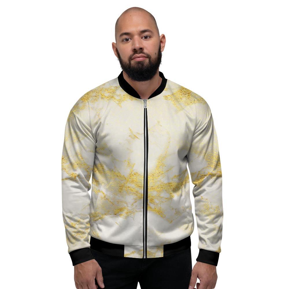 Gold Marble Men's Bomber Jacket-grizzshop