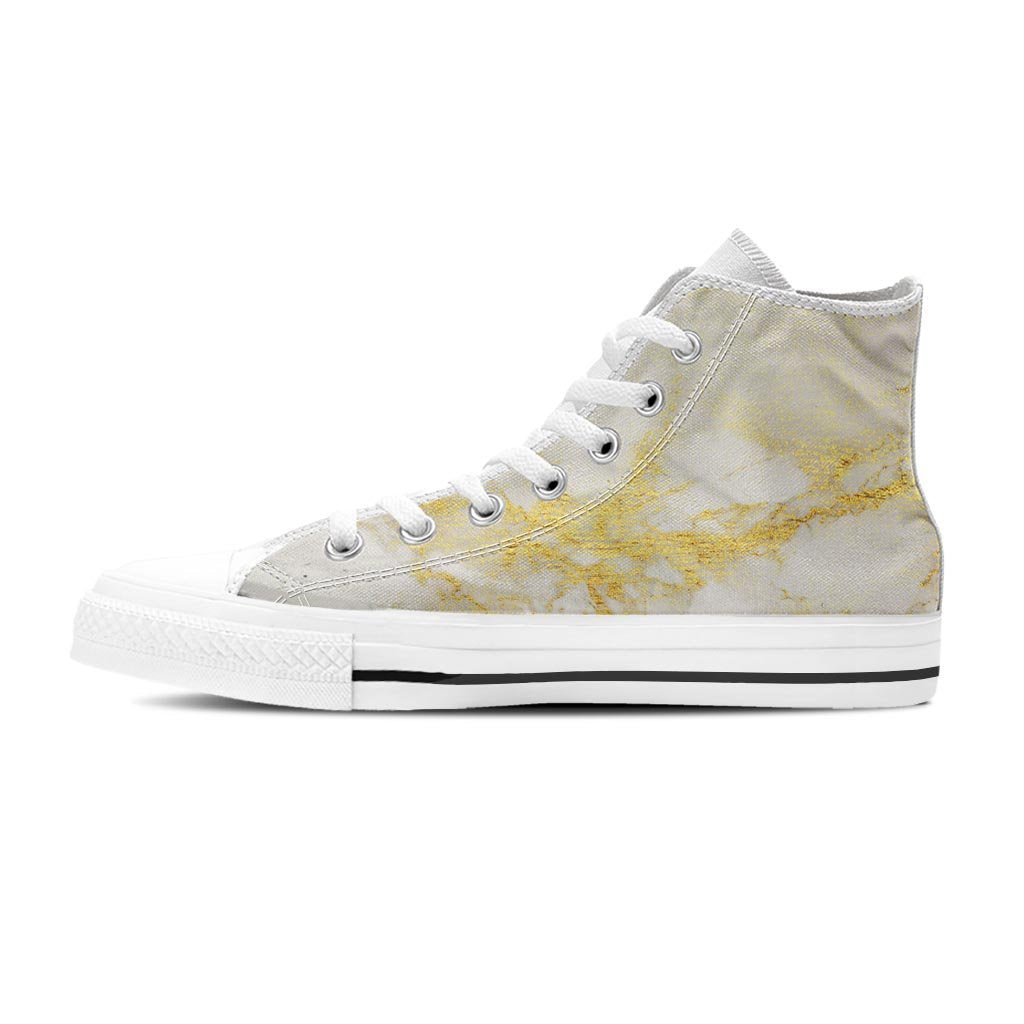 Gold Marble Men's High Top Shoes-grizzshop