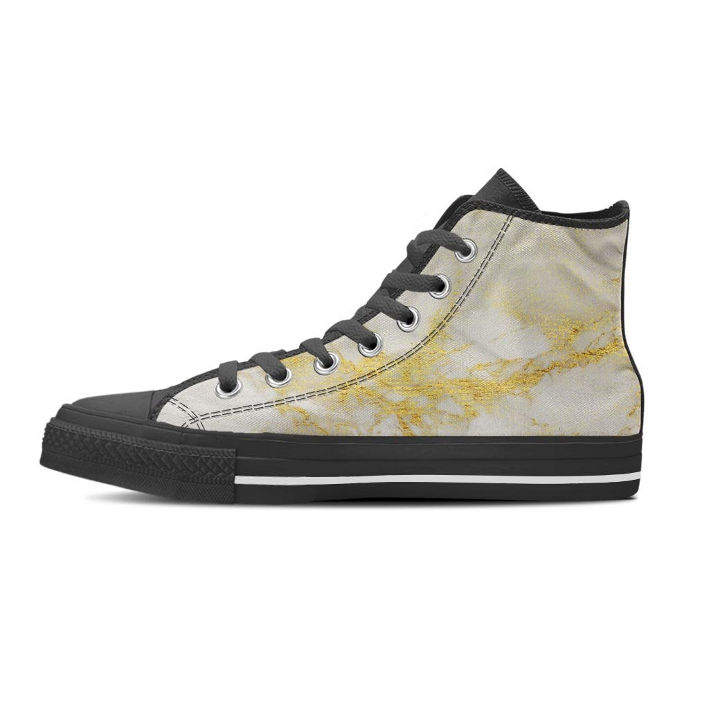 Gold Marble Men's High Top Shoes-grizzshop