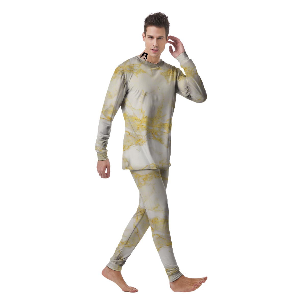 Gold Marble Men's Pajamas-grizzshop