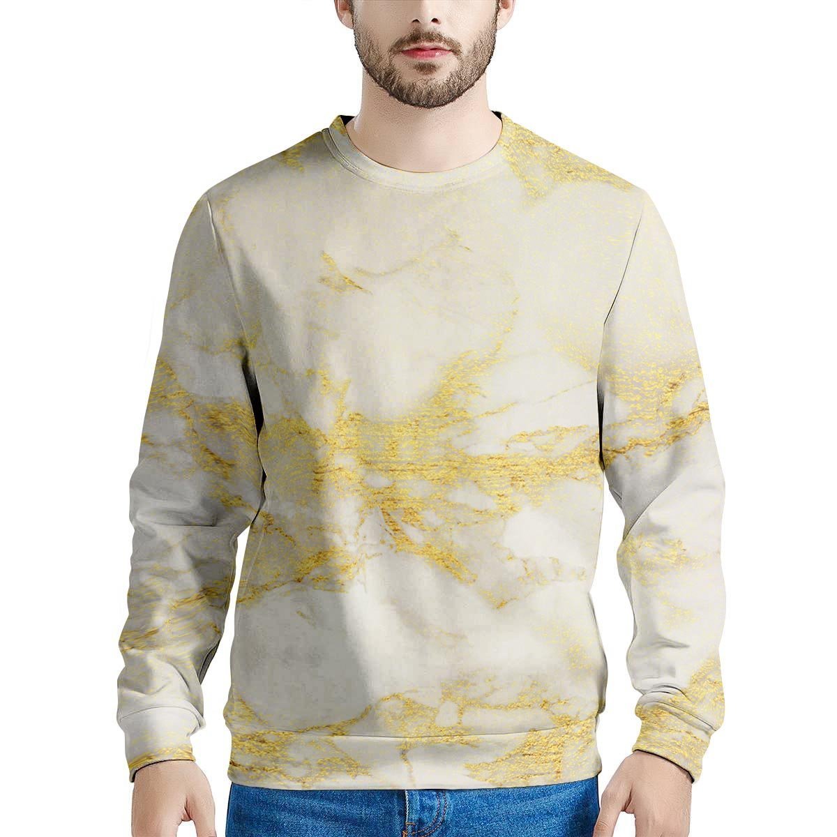 Gold Marble Men's Sweatshirt-grizzshop