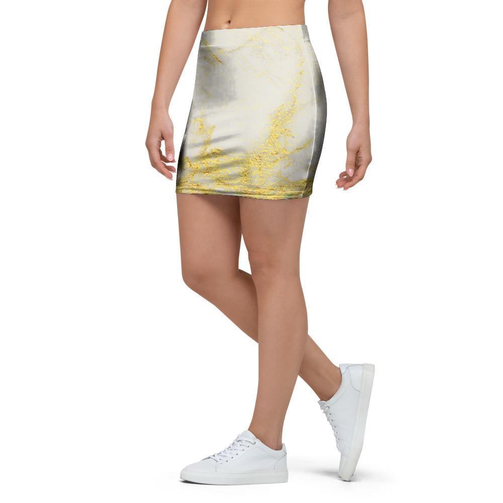 Gold Marble Mini Skirt-grizzshop