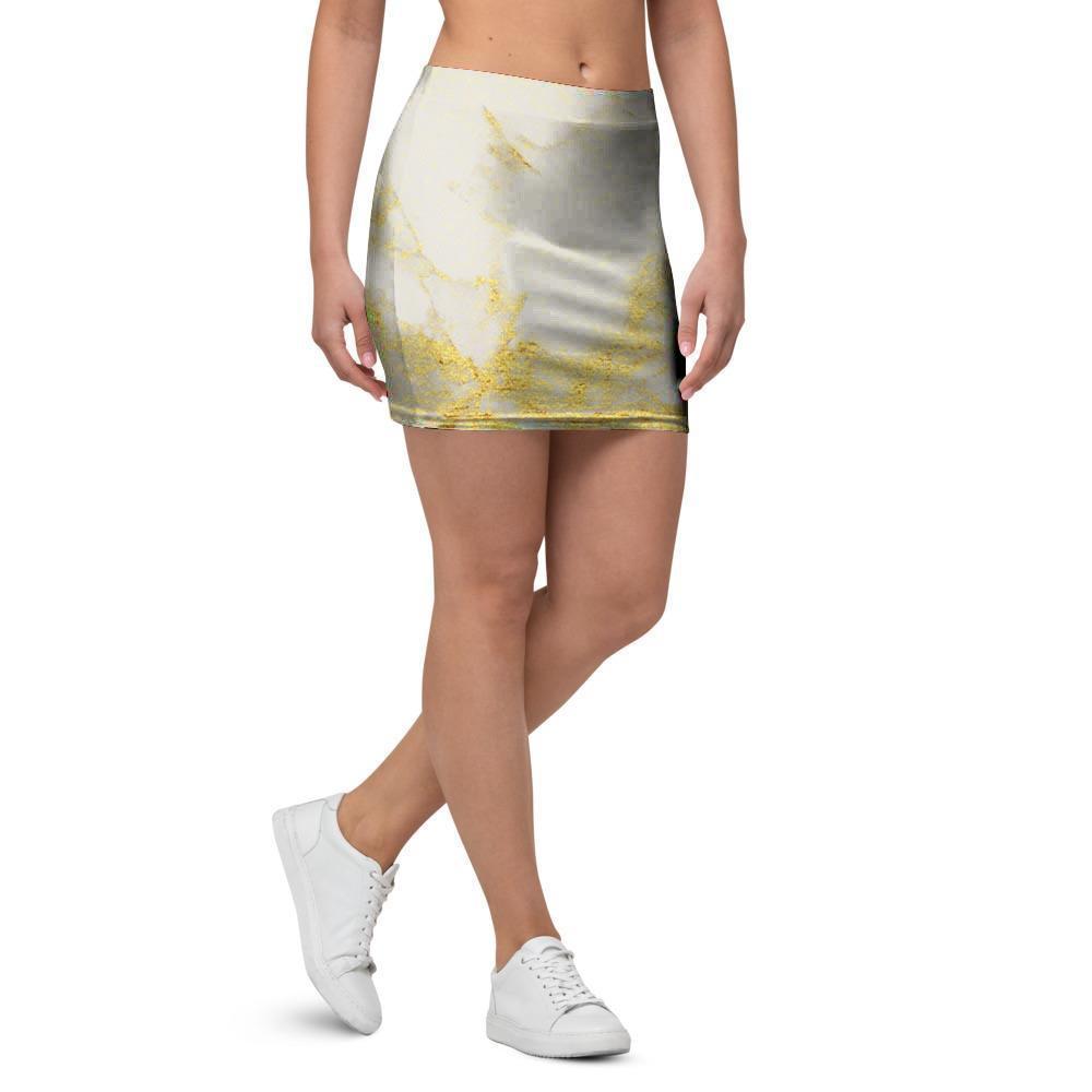 Gold Marble Mini Skirt-grizzshop