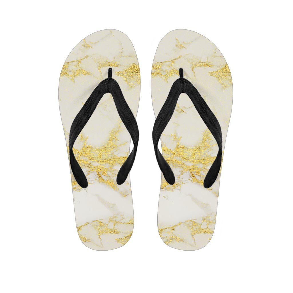 Gold Marble Women's Flip Flops-grizzshop