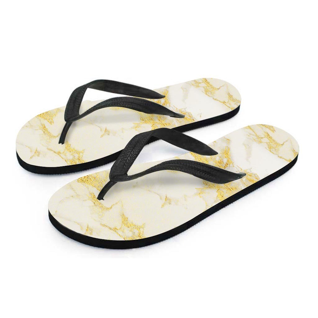Gold Marble Women's Flip Flops-grizzshop