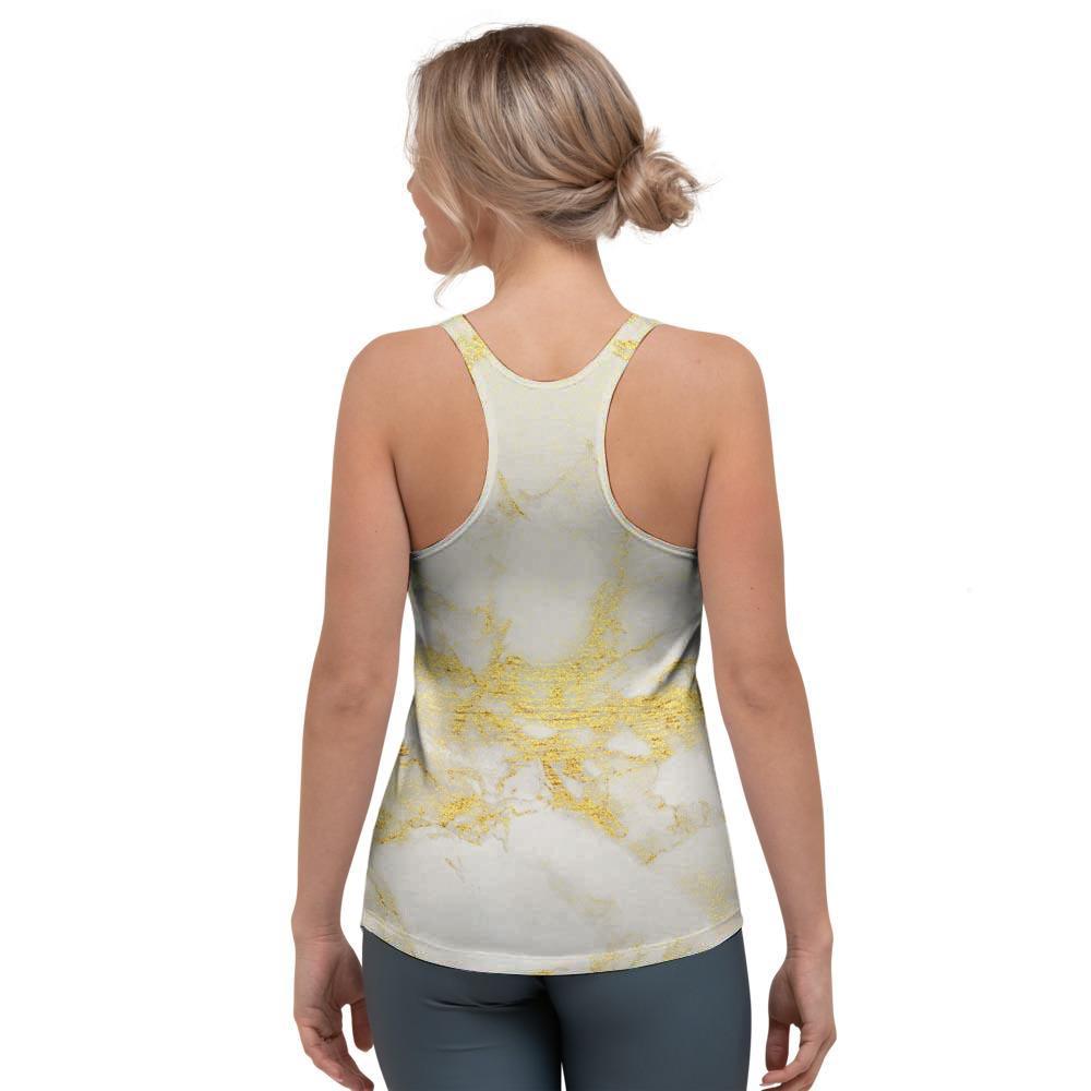 Gold Marble Women's Racerback Tank Top-grizzshop