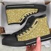 Gold Paisley Bandana Print Black High Top Shoes-grizzshop