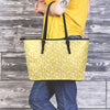 Gold Paisley Bandana Print Leather Tote Bag-grizzshop