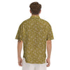 Gold Paisley Bandana Print Men's Short Sleeve Shirts-grizzshop