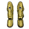 Gold Paisley Bandana Print Muay Thai Shin Guards-grizzshop